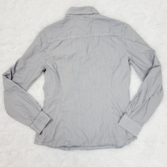 Tommy Hilfiger Womens Striped Button Down Shirt Utility Pocket Roll Tab Sleeve - Picture 6 of 6